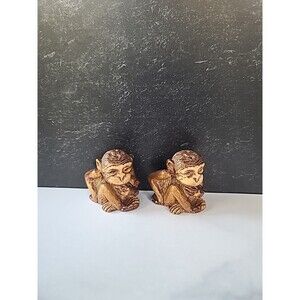 Vintage Monkey Salt And Pepper Shakers, READ
